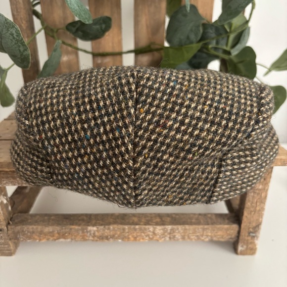 VINTAGE HARRIS TWEED 100% WOOL NEWSBOY FLAT CAP MADE IN SCOTLAND JAND WOVEN - Picture 8 of 12